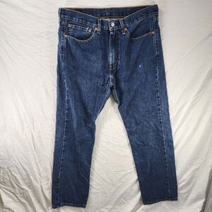 Levis 505 Jeans Mens 34 x 30 Regular Straight Leg Zip Fly Medium Blue Wash